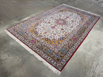 Hand-Knotted Persian Isfahan Rug - 6’11”x9’10”