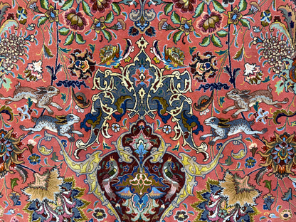 11’7”x17’2” Very Fine Hand-Knotted Signed Persian Tabriz Pictorial Area Rug