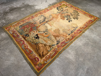 Antique Handmade French Tapestry - 4'4”x6'11”