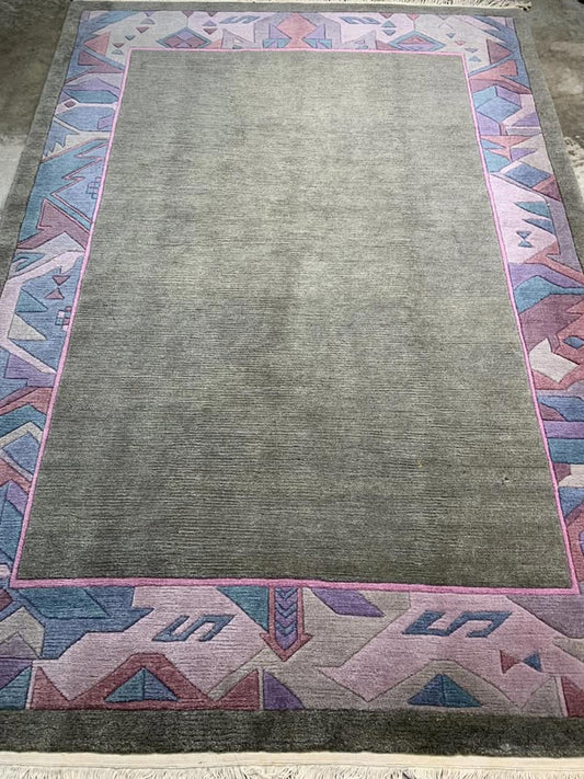 5'7"x8' Handmade 100% Wool Tibetian Rug