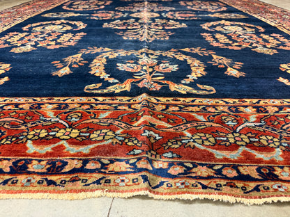 Hand-Knotted Antique Persian Sarouk Rug - 7’9”x9’10”