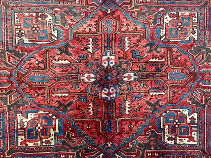 Hand-Knotted Persian Heriz Rug - 9’8”x13’1”