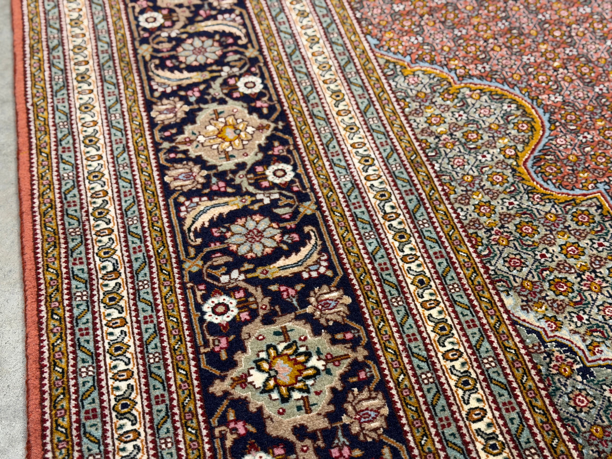 Hand-Knotted Persian Tabriz Mahi Rug - 6'8"x10'1"