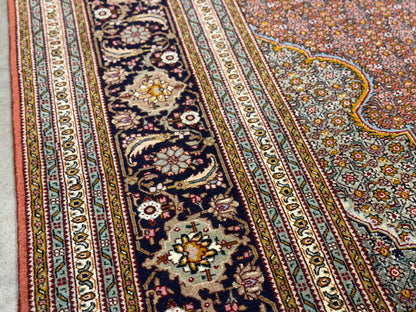 Hand-Knotted Persian Tabriz Mahi Rug - 6'8"x10'1"