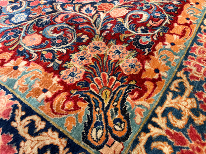 11’7”x12’10” Hand-Knotted Persian Sarouk Area Rug