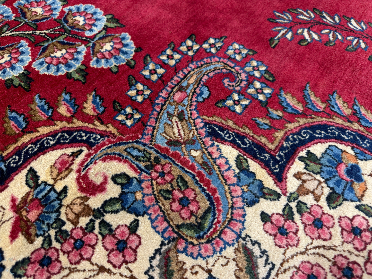 9’11”x15’4” Antique Hand-Knotted Persian Ravar Kerman Area Rug