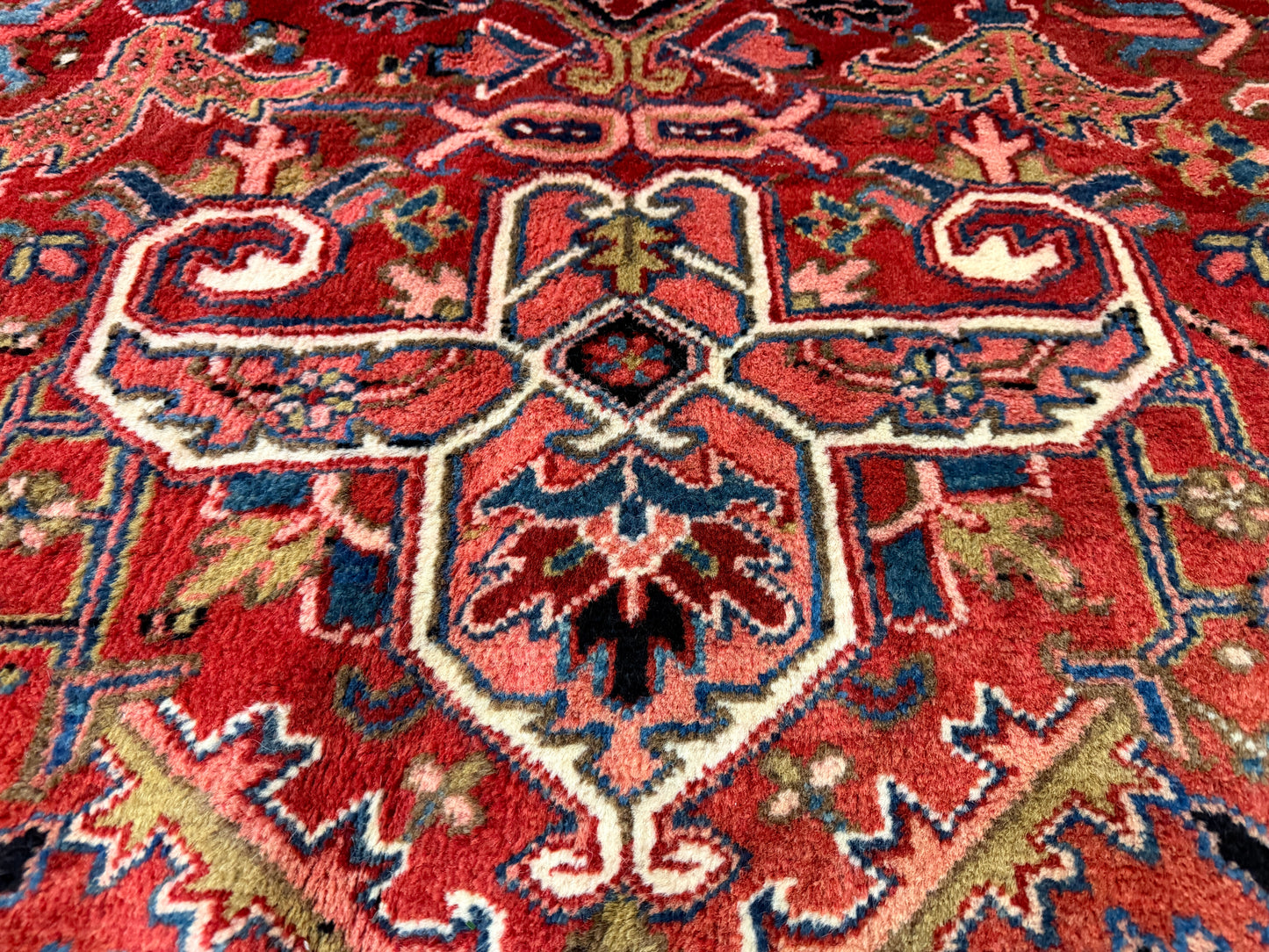 Hand-Knotted Persian Heriz Rug - 8’7”x11’