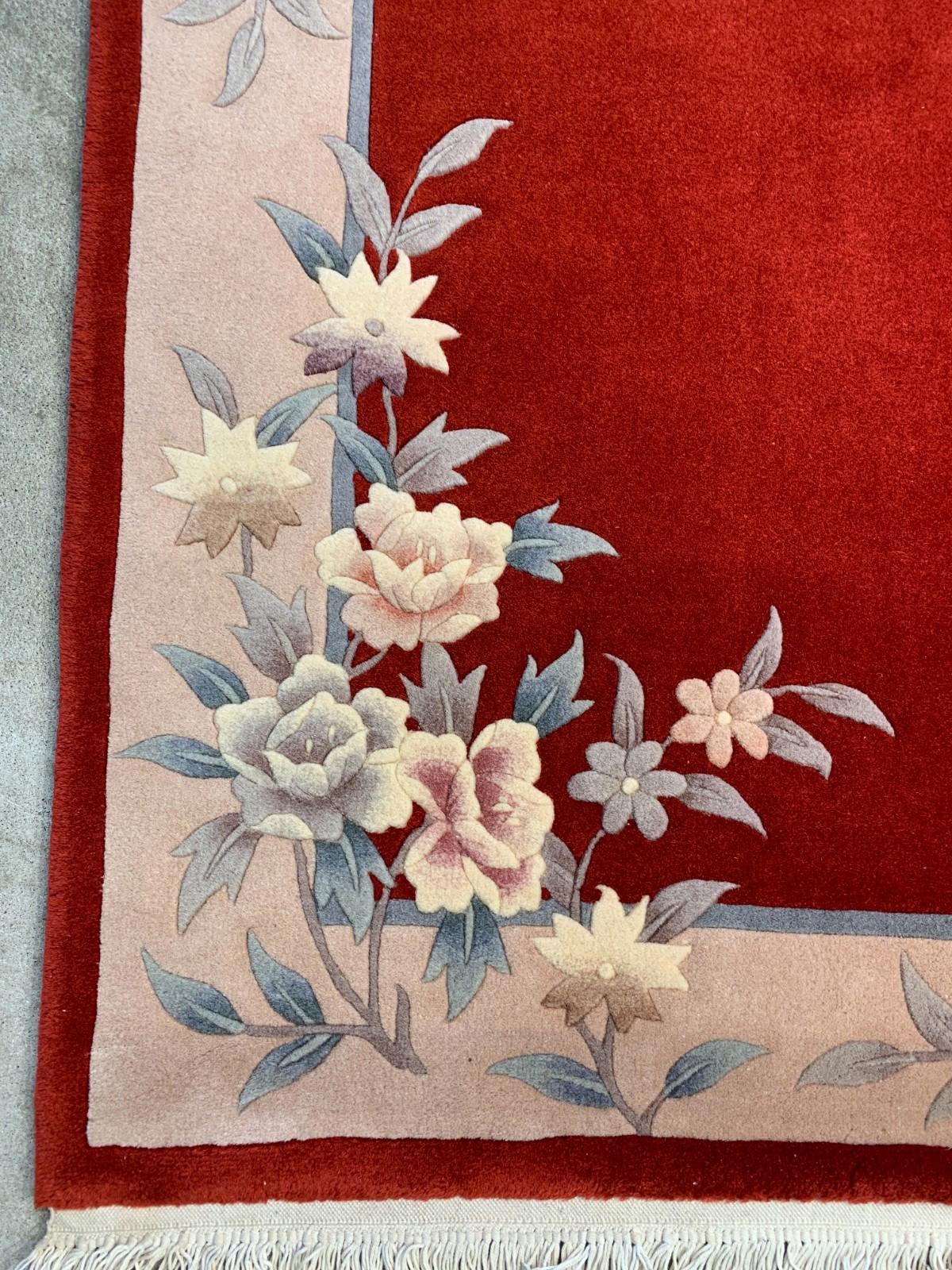 4'x6'2" Hand-Knotted Wool Art-Deco Area Rug - Handmade Carpet 4x6