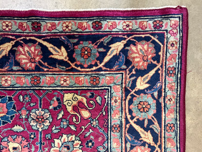 Hand-Knotted Antique Persian Kashan Rug - 4’5”x6’4”