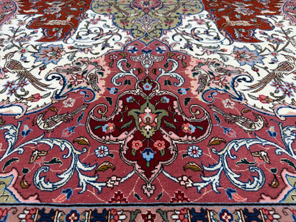 Hand-Knotted 70 Raj Persian Tabriz Pictorial Rug - 10’4”x13’3”