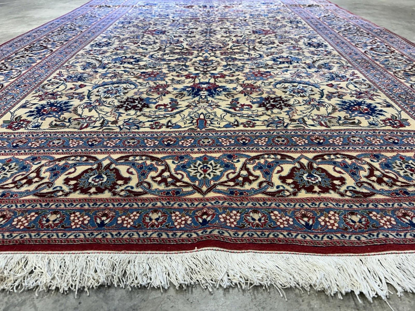4’11”x7’6” Hand-Knotted Fine Antique Wool Nain Area Rug - All-over Carpet