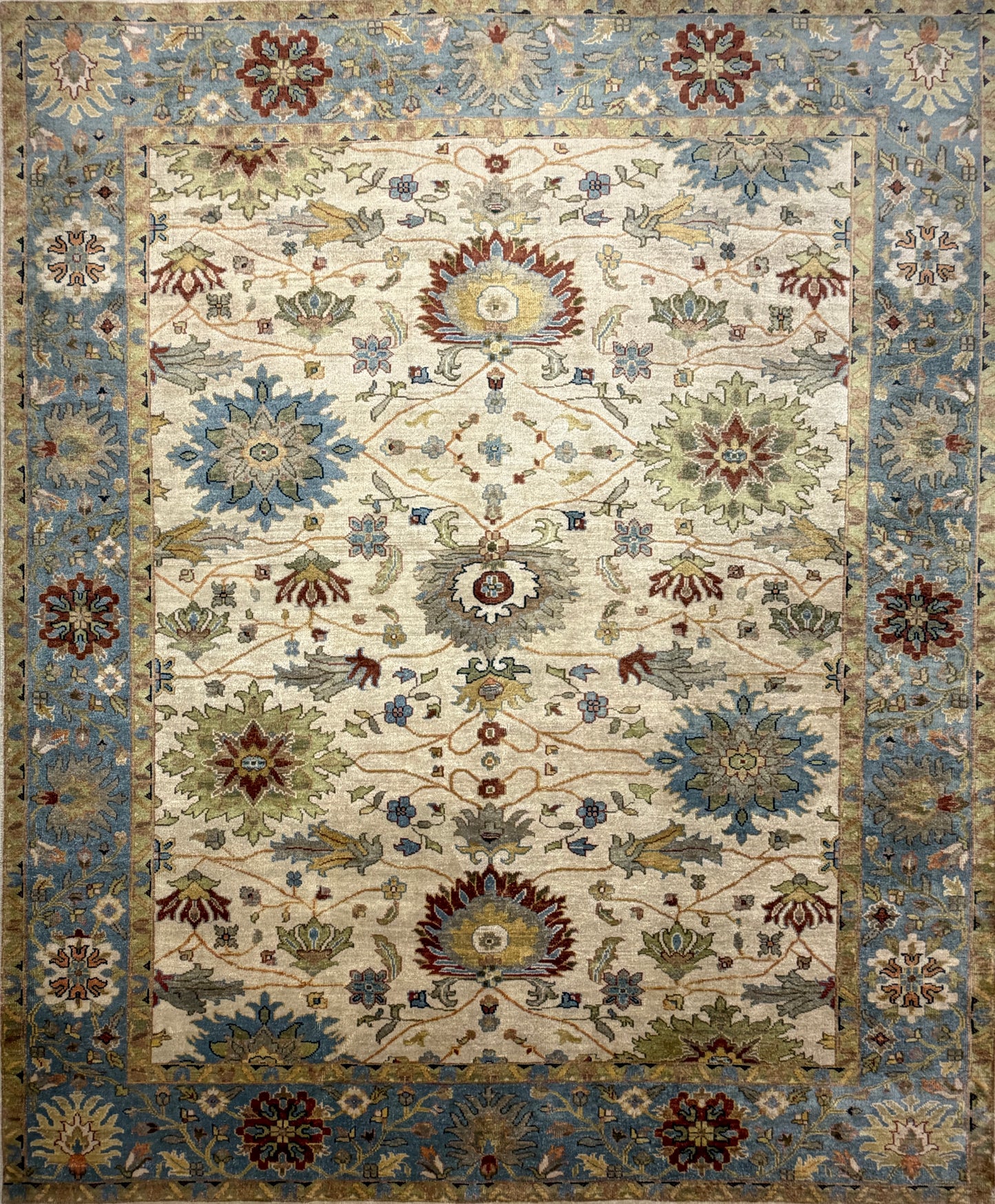 8’x9’10” Hand-Knotted Wool IndoMahal Area Rug