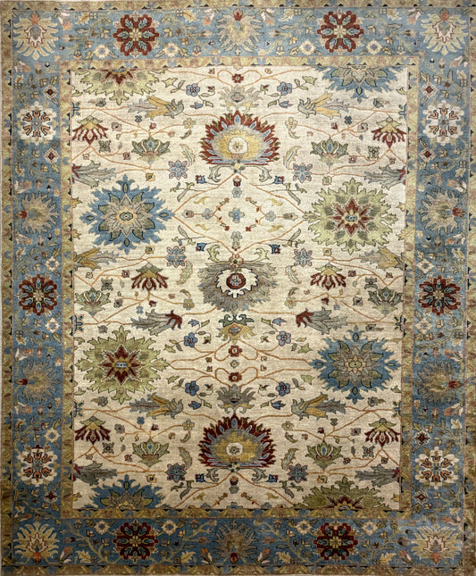 8’x9’10” Hand-Knotted Wool IndoMahal Area Rug