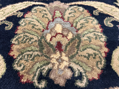 10’2” Diameter Hand-Knotted Wool Indian Round Oriental Rug - 10x10 Handmade Carpet