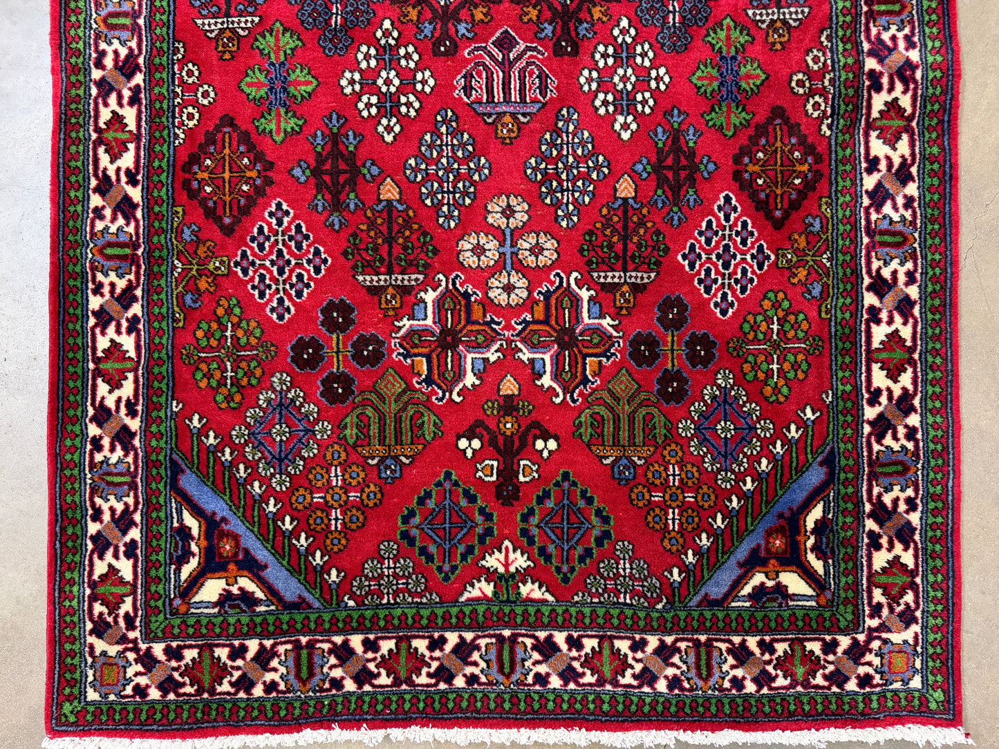 4’2”x13’3” Hand-Knotted Wool Joshaghan Persian Runner 4x13 Handmade Red Carpet