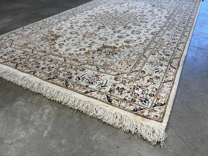 3x5 Luxurious Fine Hand-Knotted 100% Silk Persiane Qume Rug Handmade Beige