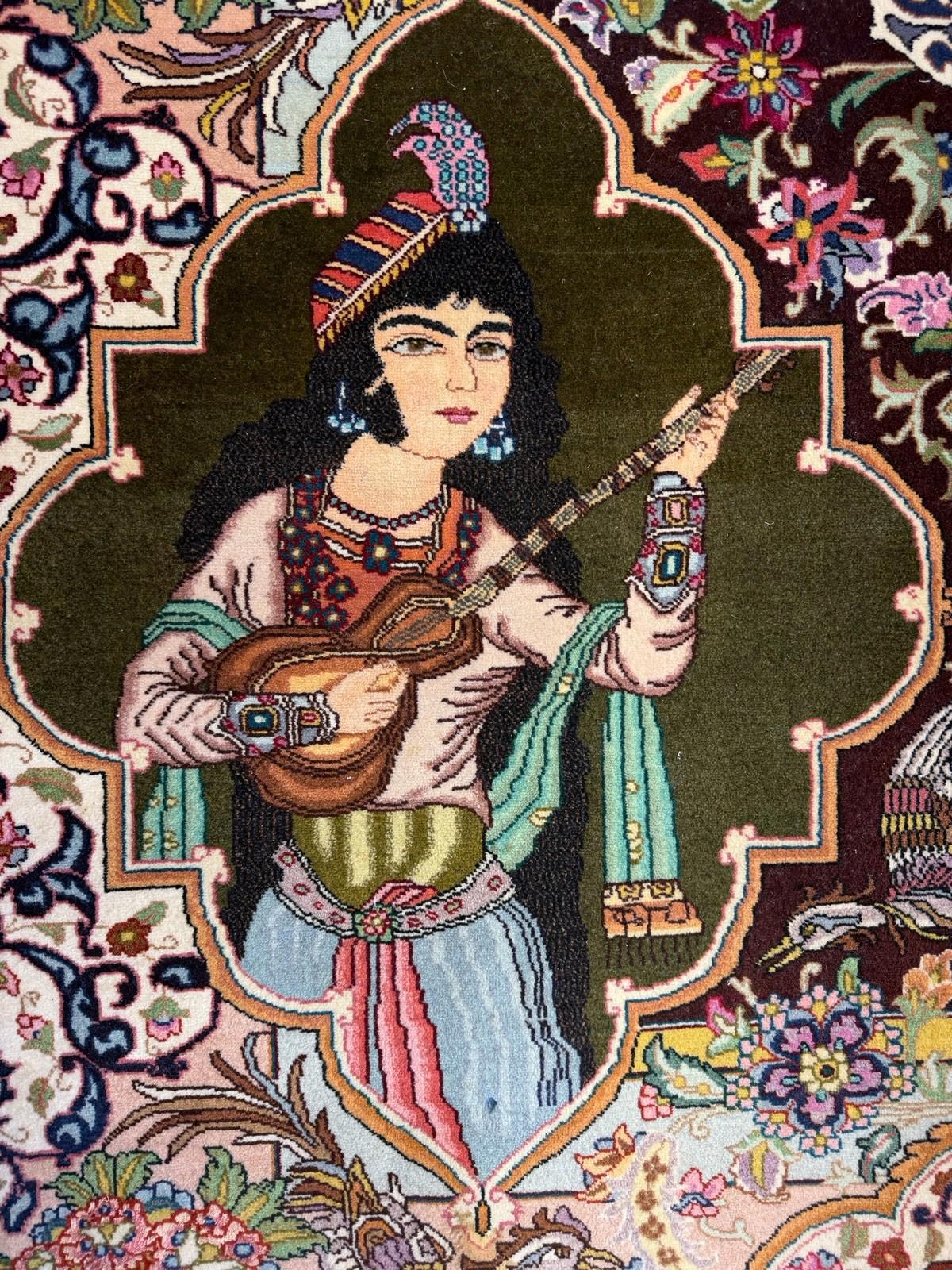 5’7”x7’10” Hand-knotted Pictorial Tabriz Rug