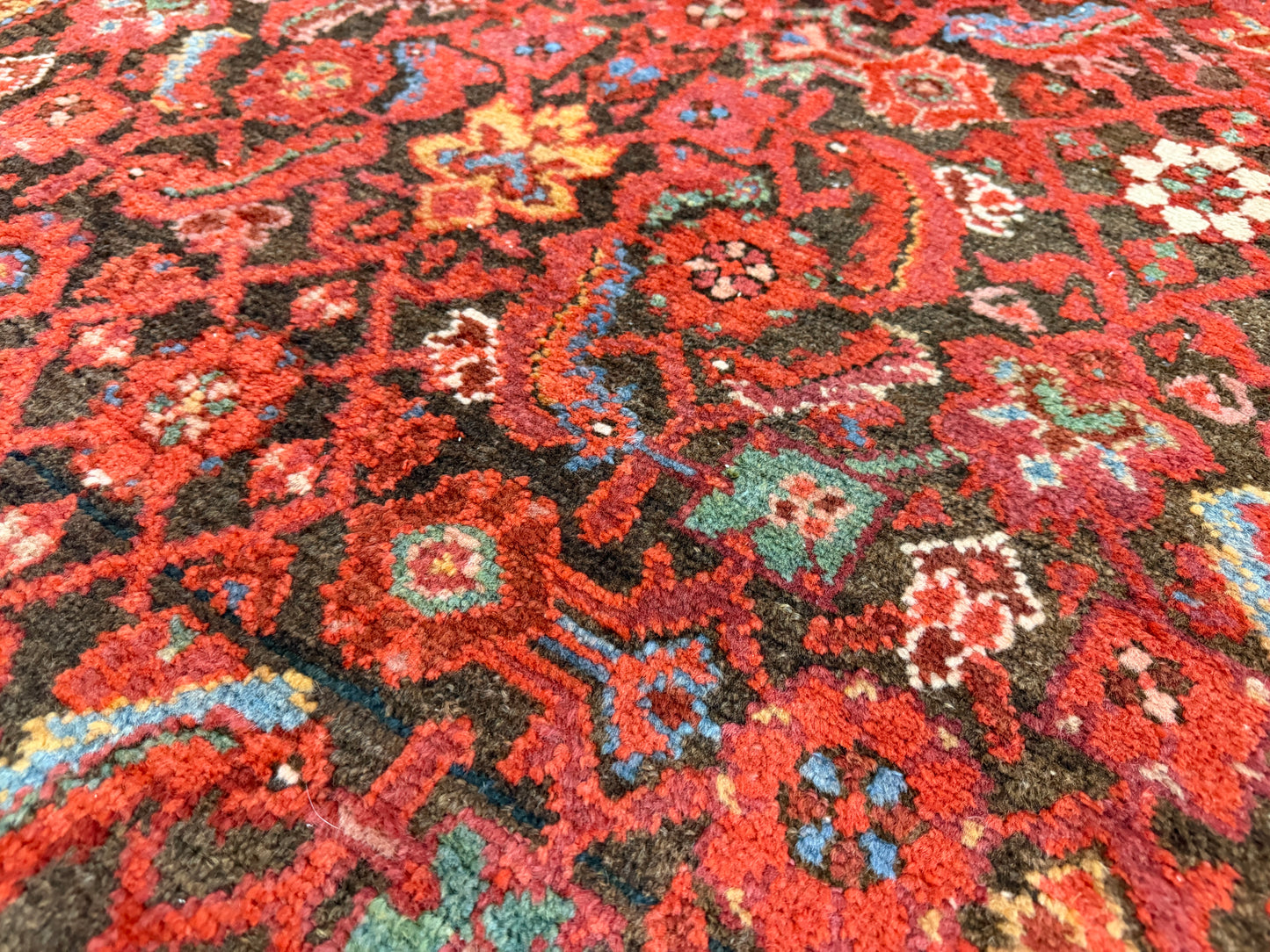 8’x15’4” Antique Hand-Knotted Very Fine Wool Persian Malayer Area Rug