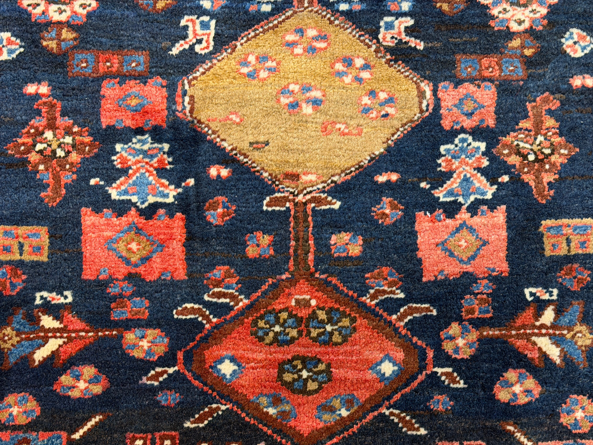 Hand-Knotted Persian Hamadan Rug - 3’10”x6’8”