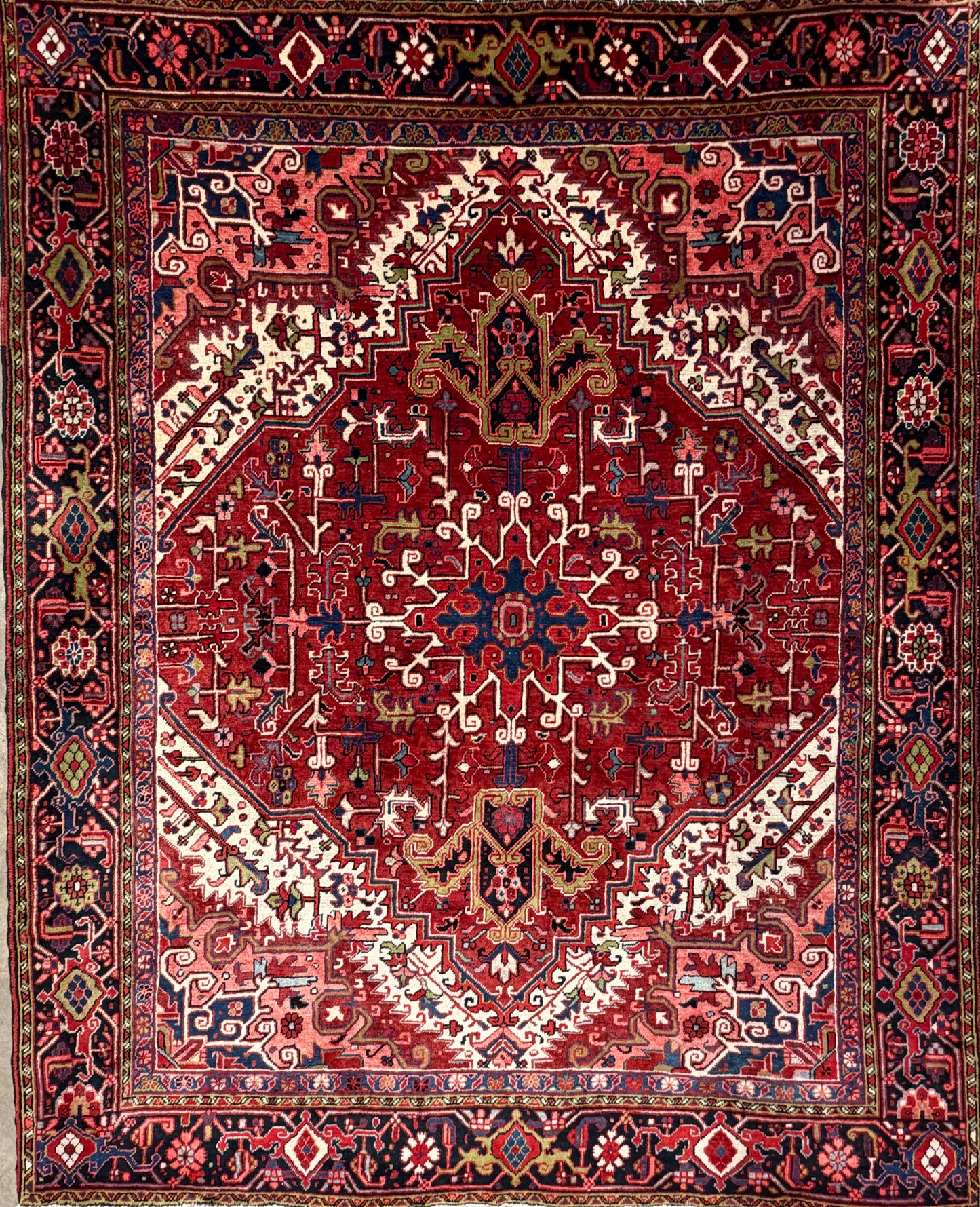 Hand-Knotted Persian Heriz Rug - 7’9”x9’6”