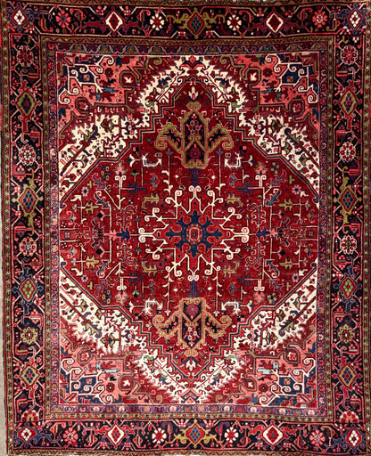 Hand-Knotted Persian Heriz Rug - 7’9”x9’6”