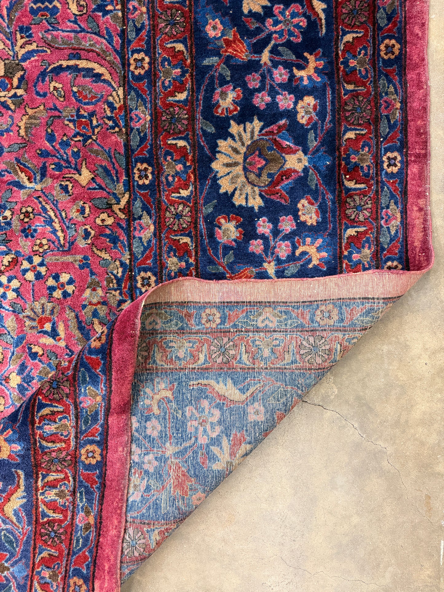 10’4”x16’4” Antique Hand-Knotted Fine Manchester Wool Persian Kashan Area Rug