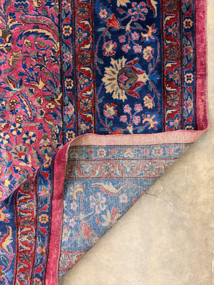 10’4”x16’4” Antique Hand-Knotted Fine Manchester Wool Persian Kashan Area Rug