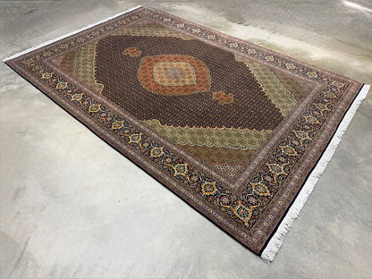 Hand-Knotted Persian Tabriz Mahi Rug - 6'8"x10'2"