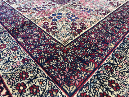 12’11”x21’7” Very Fine Collector Antique Hand-Knotted Signed Persian Kerman Area Rug
