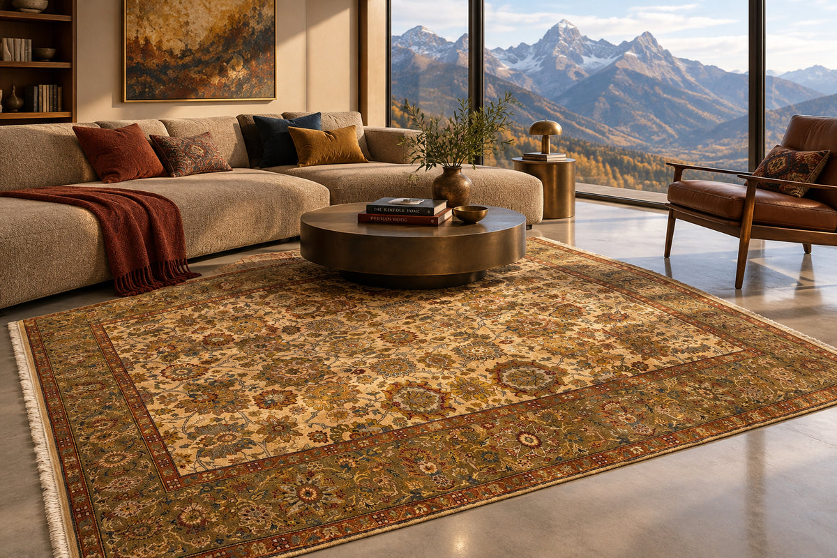 Hand-Knotted Agra Rug - 9’x12’