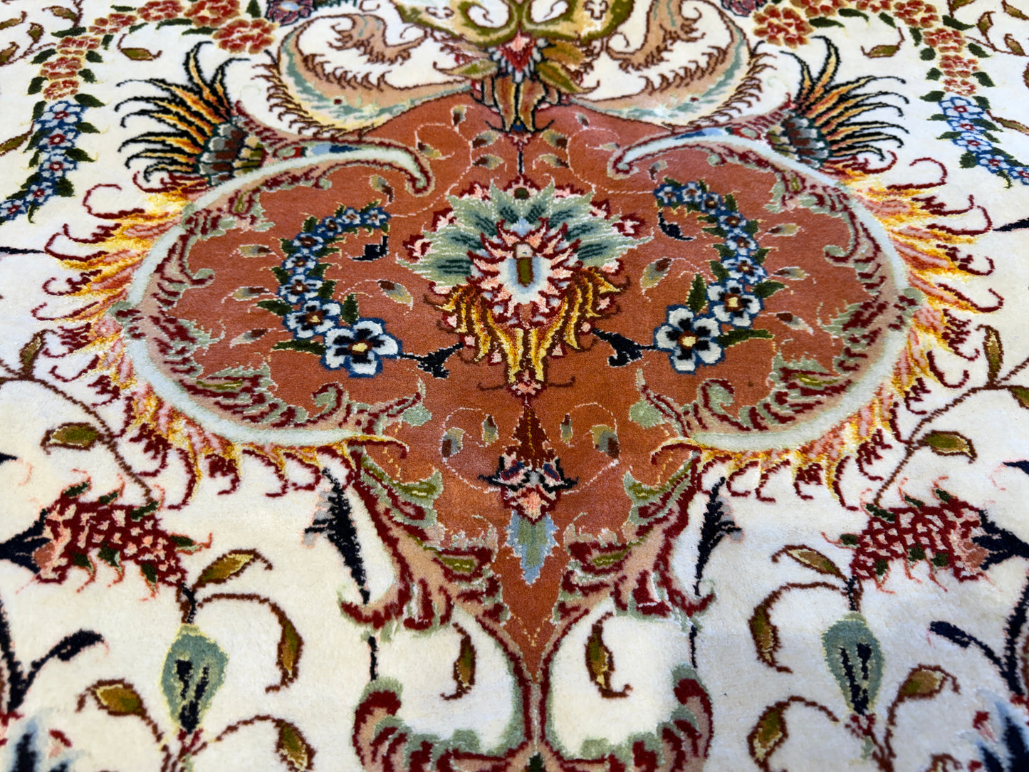 13’x19’8” Very Fine Hand-Knotted Persian Tabriz 80 Raj Signed Area Rug