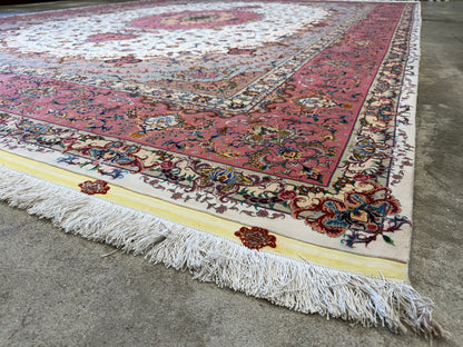 9’11”x13’6” Hand-Knotted 70 Raj Persian Tabriz Rug - Signed Aghajani