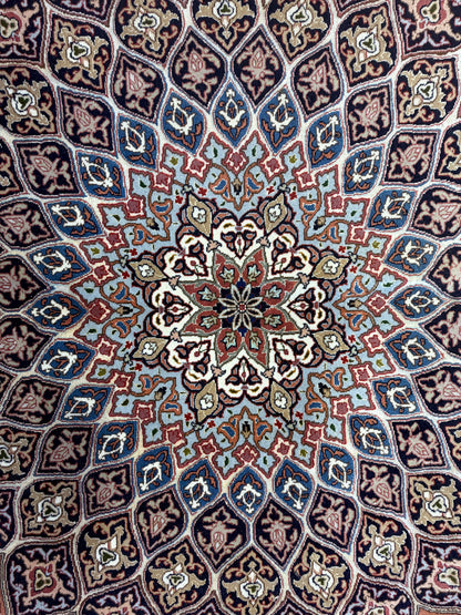 Hand-Knotted 60 Raj Persian Tabriz Rug - Dome Design - 10’x13’4”
