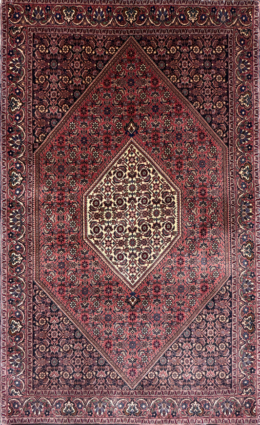 Hand-Knotted Persian Bidjar Rug - 3'8"x6'1"