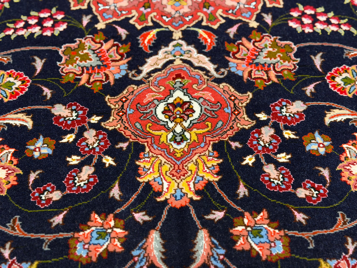 Hand-Knotted 60 Raj Persian Tabriz Rug - 6'5"x6'7"