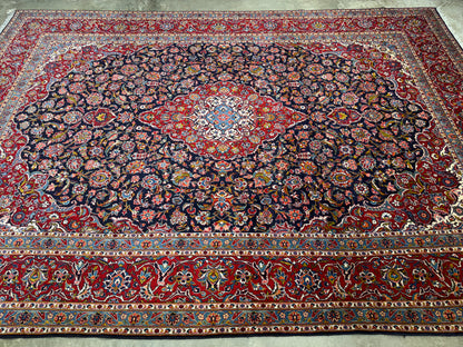 Hand-Knotted Persian Kashan Rug - 9’11”x14’3”