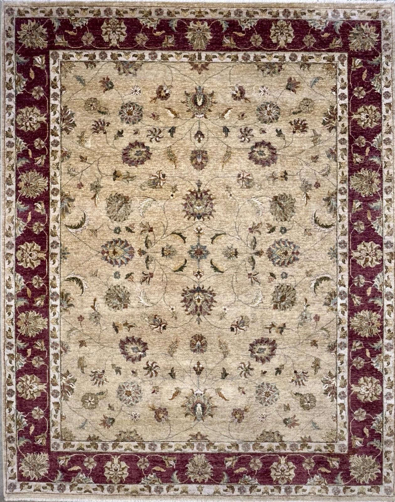 8’x10’ Hand-Knotted Wool Pishawar All-over Area Rug