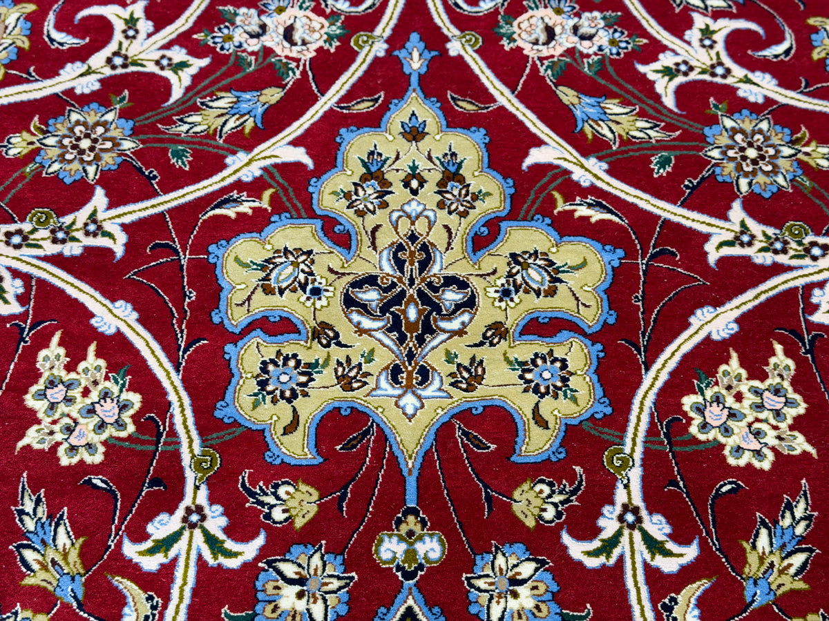 Hand-Knotted Persian Isfahan Rug - Signed Asachi - 6'10"x10'4"