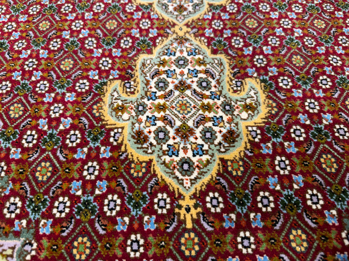 Hand-Knotted Persian Tabriz Mahi Rug - 5'x6'8"
