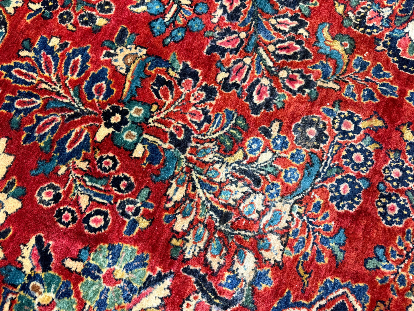 10’10”x15’6” Antique Hand-Knotted Fine Kork Wool Persian Sarouk Area Rug Handmade