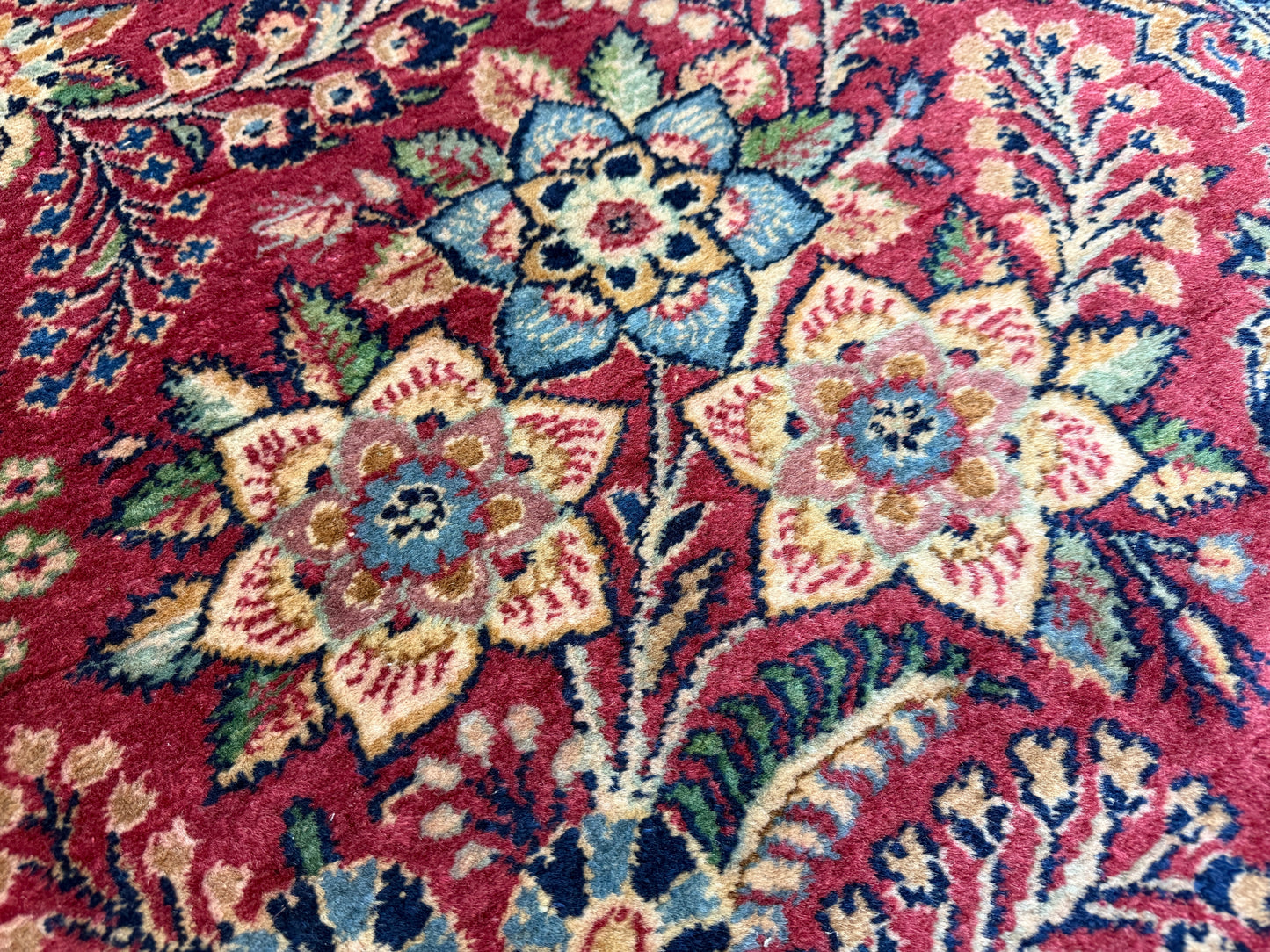9’11”x13’6” Antique Hand-Knotted Fine Kork Wool Persian Sarouk Area Rug Handmade
