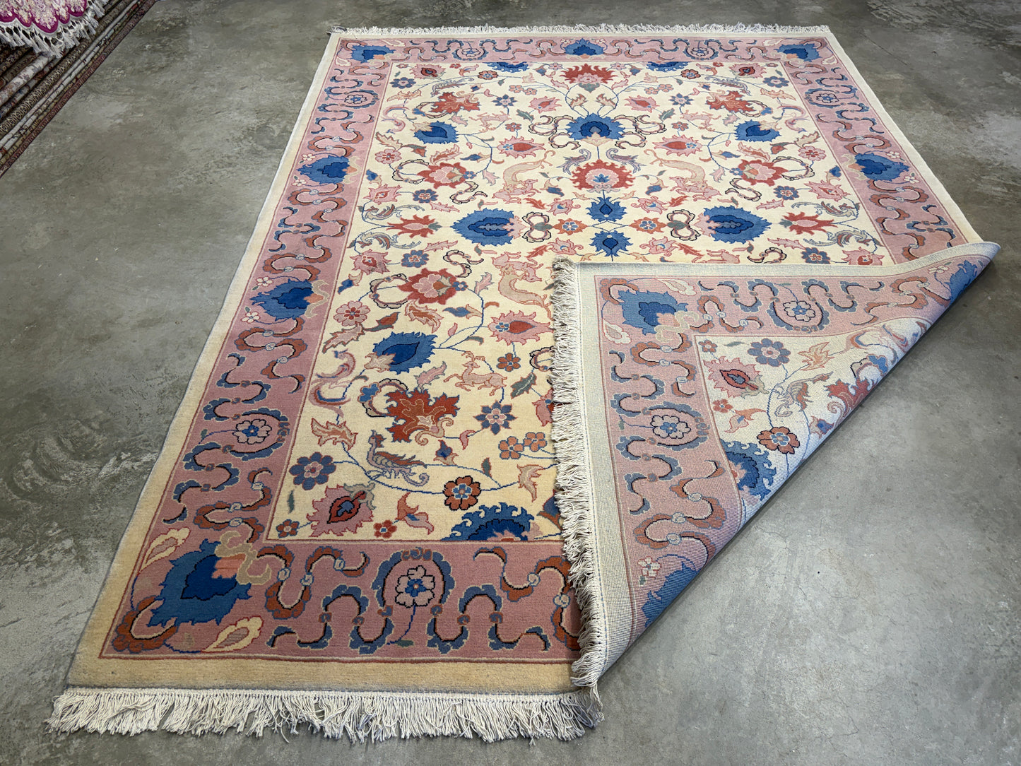 7’10”x10’2” Hand-Knotted Wool Tabriz Romanian Area Rug