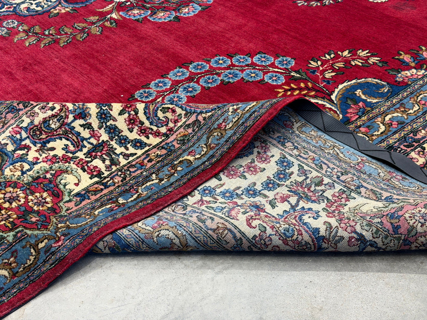 9’11”x15’4” Antique Hand-Knotted Persian Ravar Kerman Area Rug