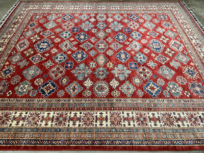 Hand-Knotted Kazak Rug - 8’x9’6”