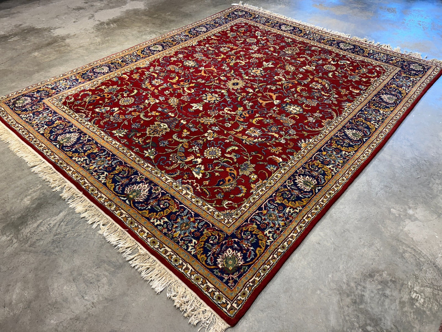 7'11"x9'7" Hand-Knotted 100% Wool Pile Qume Rug