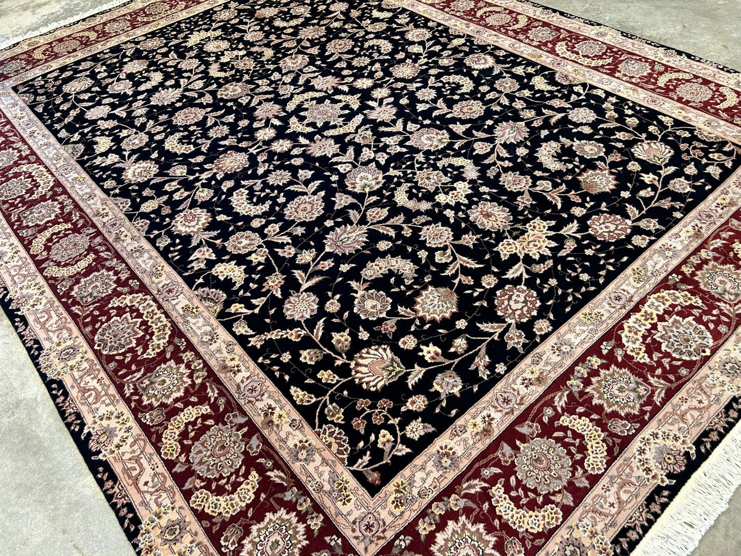 8'6"x11'6" Hand-Knotted Wool & Silk Pile Sinopersian Carpet - Area Rug
