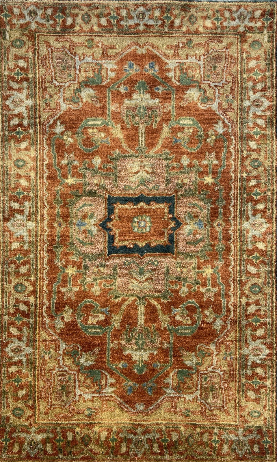 3’x5’ Hand-Knotted 100% Wool Indoserapi Area Rug - Carpet