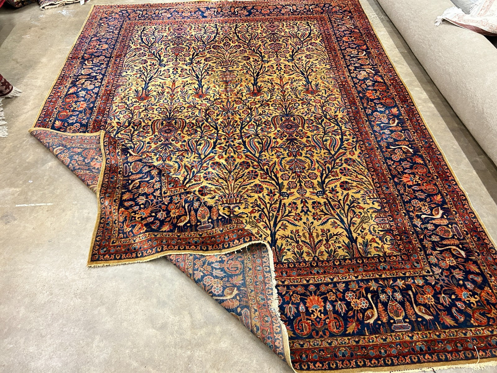 8'8"x11'9" Collector Antique 100% Wool Pile Sarouke Rug