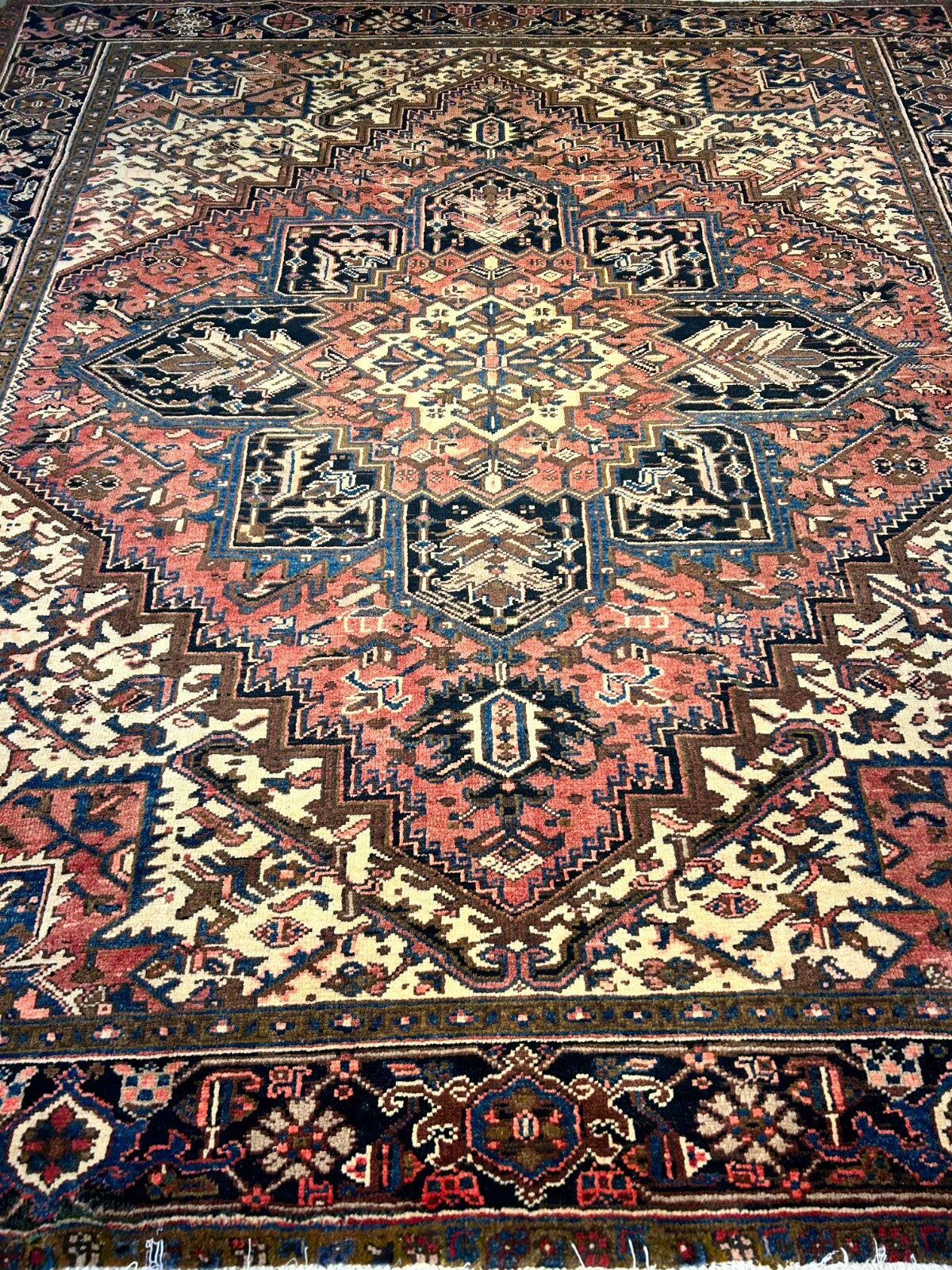 7'8"x8'10" Hand-Knotted 100% Wool Herize Carpet - Area Rug - Square Shaped