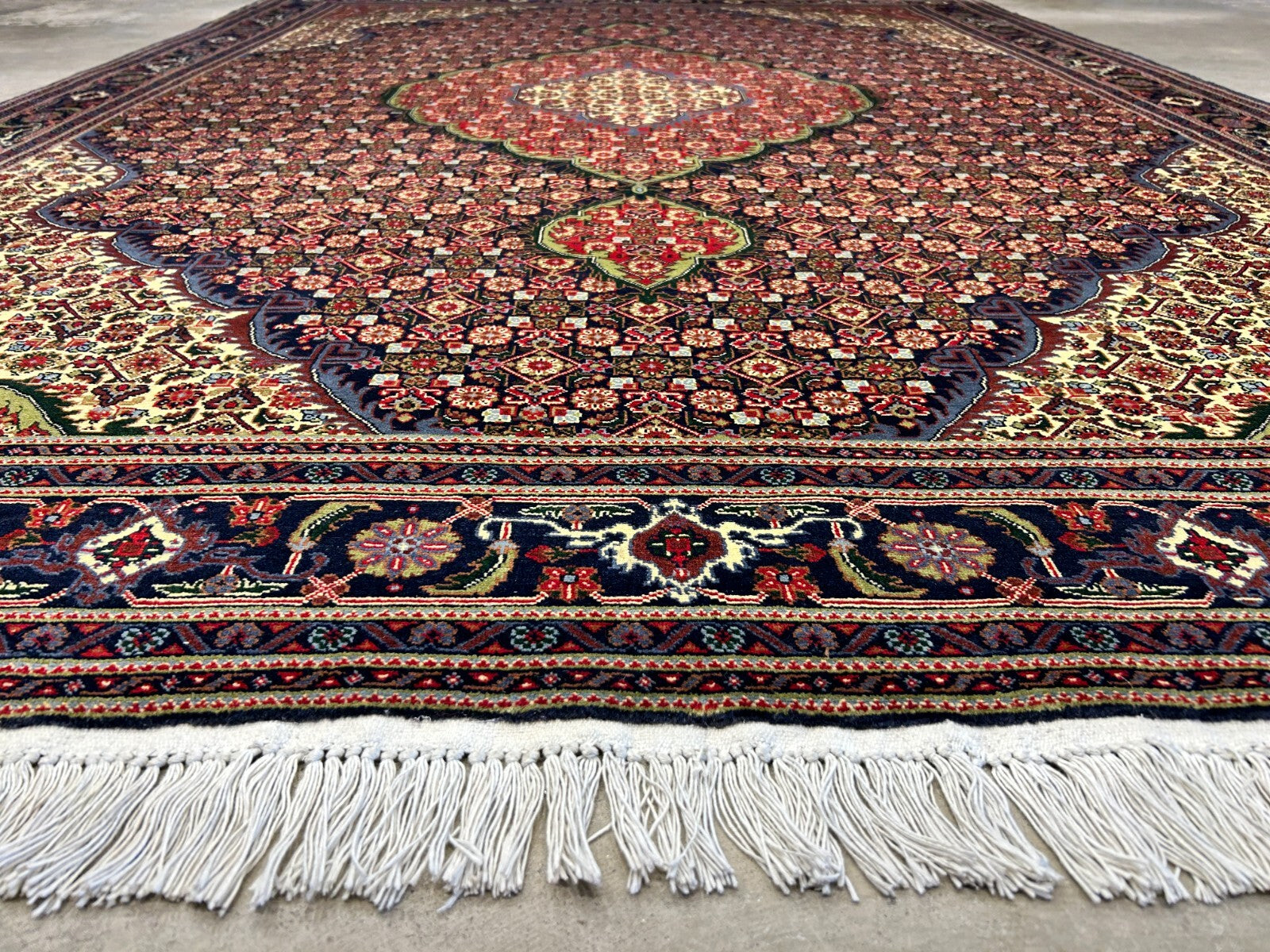 6'7"x9'4" Hand-Knotted 100% Wool Pile Tabrize Fishe Design Carpet - Area Rug
